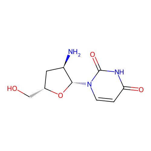 2'-Amino-2',3'-dideoxyuridine structure