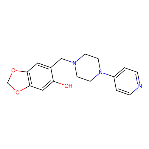 6-{[4-(pyridin-4-yl)piperazin-1-yl]methyl}-2H-1,3-benzodioxol-5-ol structure