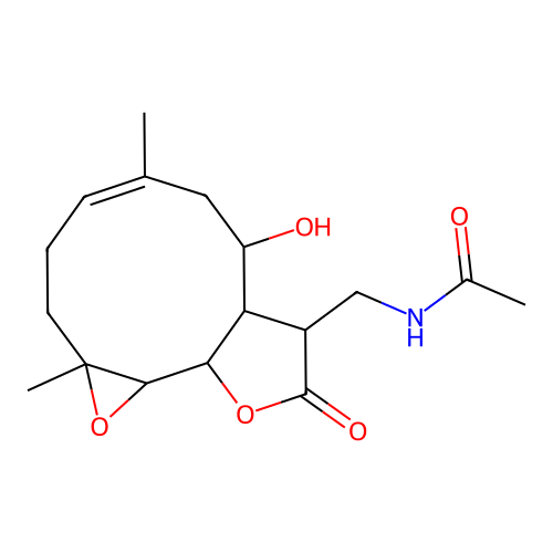 (+)-N-acetyl-8alpha-hydroxyparthenolidine structure