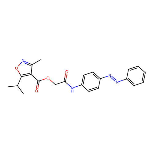 [2-oxo-2-(4-phenyldiazenylanilino)ethyl] 3-methyl-5-propan-2-yl-1,2-oxazole-4-carboxylate structure