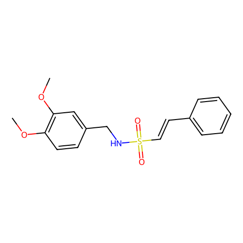 N-[(3,4-dimethoxyphenyl)methyl]-2-phenylethene-1-sulfonamide structure