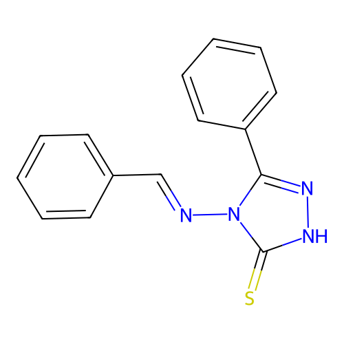 5-phenyl-4-{[(E)-phenylmethylidene]amino}-4H-1,2,4-triazole-3-thiol structure