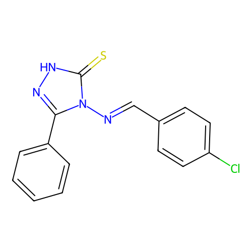 4-[(E)-(4-chlorophenyl)methylideneamino]-3-phenyl-1H-1,2,4-triazole-5-thione structure