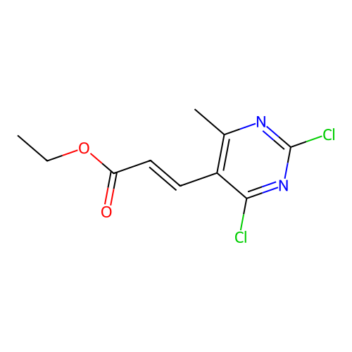 (E)-ethyl 3-(2,4-dichloro-6-methylpyrimidin-5-yl)acrylate structure
