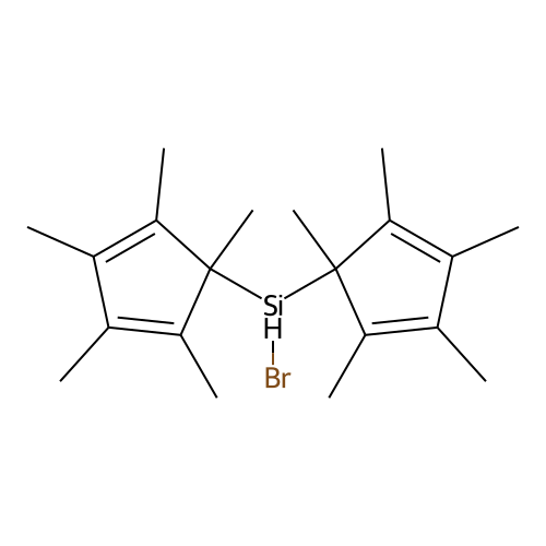 Bromo-bis(1,2,3,4,5-pentamethylcyclopenta-2,4-dien-1-yl)silane structure