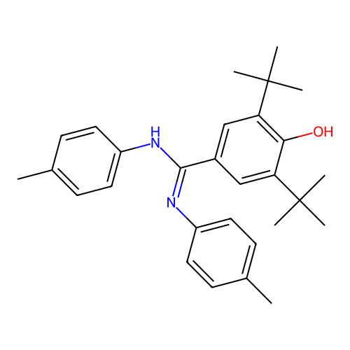 3,5-ditert-butyl-4-hydroxy-N,N'-bis(4-methylphenyl)benzenecarboximidamide structure