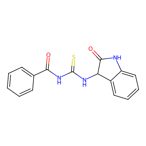 N-[(2-oxo-2,3-dihydro-1H-indol-3-yl)carbamothioyl]benzamide structure