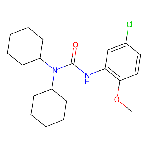 N'-(5-chloro-2-methoxyphenyl)-N,N-dicyclohexylurea structure
