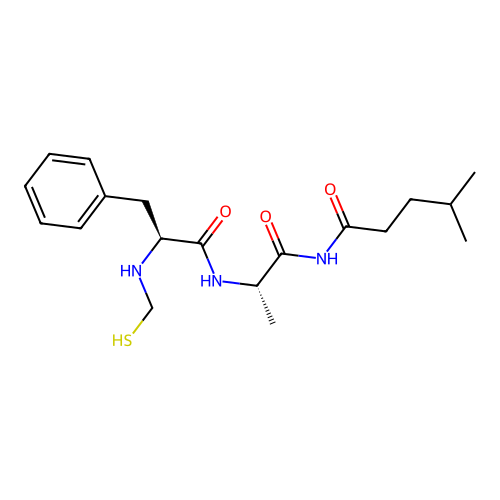 Mercaptomethyl-4-methylpentanoyl-phenylalanylalaninamide structure