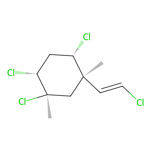 (1R,2R,4S,5R)-1,2,4-trichloro-5-[(E)-2-chloroethenyl]-1,5-dimethylcyclohexane structure