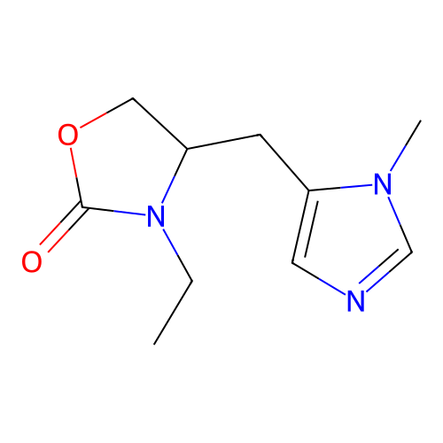 3-Ethyl-4-[(3-methylimidazol-4-yl)methyl]-1,3-oxazolidin-2-one structure
