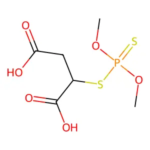 Butanedioic acid, ((dimethoxyphosphinothioyl)thio)- structure
