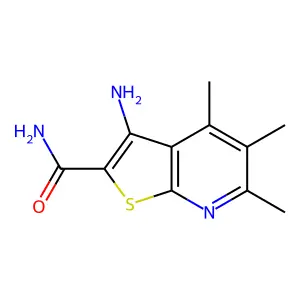 3-Amino-4,5,6-trimethylthieno(2,3-b)pyridine-2-carboxamide structure