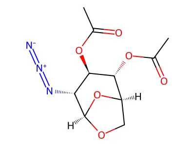 (3-Acetyloxy-4-azido-6,8-dioxabicyclo[3.2.1]octan-2-yl) acetate structure
