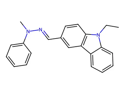 N-[(9-ethylcarbazol-3-yl)methylideneamino]-N-methylaniline structure