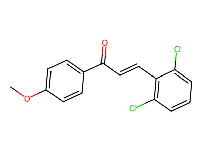 (E)-3-(2,6-dichlorophenyl)-1-(4-methoxyphenyl)prop-2-en-1-one structure