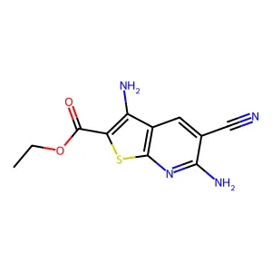 Ethyl 3,6-diamino-5-cyanothieno(2,3-b)pyridine-2-carboxylate structure