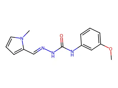 1-(3-Methoxyphenyl)-3-[(1-methylpyrrol-2-yl)methylideneamino]urea structure