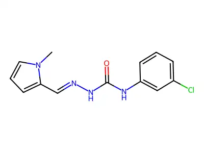 1-(3-Chlorophenyl)-3-[(1-methylpyrrol-2-yl)methylideneamino]urea structure