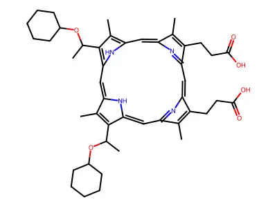 Hematoporphyrin dicyclohexanyl ether structure