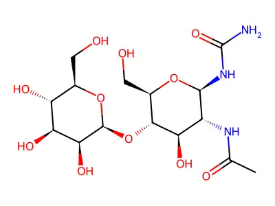 mannosyl-(1-4)-N-acetylglucosaminyl-(1-N)-urea structure