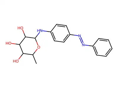 6-deoxy-N-[4-(phenyldiazenyl)phenyl]-alpha-L-mannopyranosylamine structure