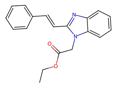 Ethyl 2-[2-(2-phenylethenyl)benzimidazol-1-yl]acetate structure