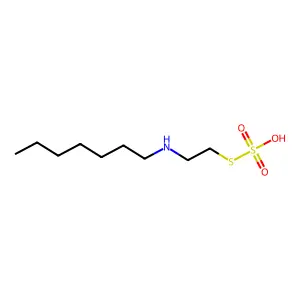 Ethanethiol, 2-heptylamino-, hydrogen sulfate (ester) structure