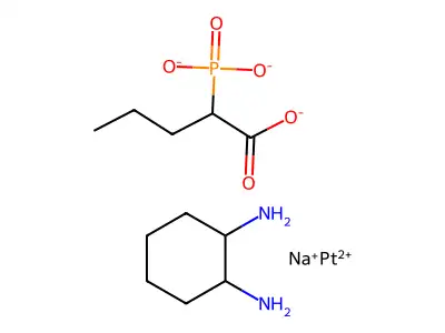 Platinum(2+) sodium 2-phosphonatopentanoate--cyclohexane-1,2-diamine (1/1/1/1) structure