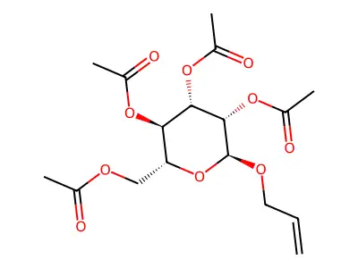 Acetic acid, 3,5-diacetoxy-2-acetoxymethyl-6-allyloxytetrahydropyran-4-yl ester structure