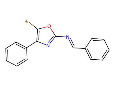 2-Oxazolamine,5-bromo-4-phenyl-N-(phenylmethylene)- structure