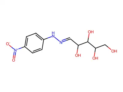 (5Z)-5-[(4-nitrophenyl)hydrazinylidene]pentane-1,2,3,4-tetrol structure