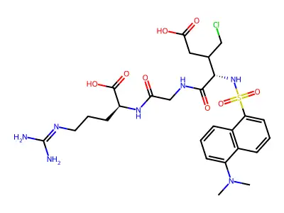 Dansylglutamyl-glycyl-arginyl chloromethyl ester structure