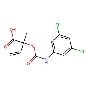 2-((((3,5-Dichlorophenyl)amino)carbonyl)oxy)-2-methyl-3-butenoic acid structure