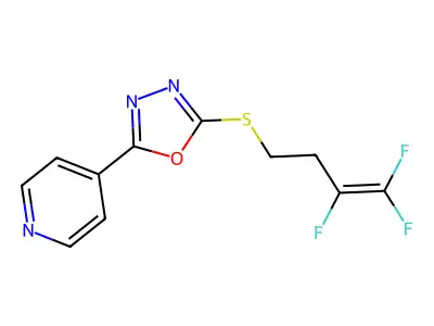 4-{5-[(3,4,4-Trifluoro-3-butenyl)sulfanyl]-1,3,4-oxadiazol-2-yl}pyridine structure