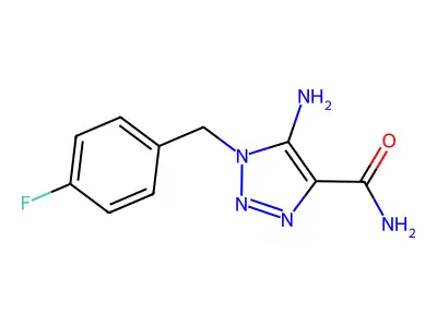 5-Amino-1-[(4-fluorophenyl)methyl]triazole-4-carboxamide structure