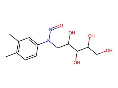 N-(3,4-dimethylphenyl)-N-(2,3,4,5-tetrahydroxypentyl)nitrous amide structure