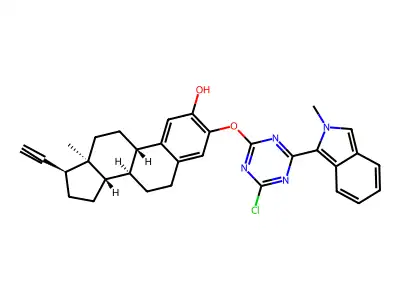 Ethinylestradiol monoether with 4-chloro-6-(2-methyl-2H-isoindol-1-yl)-1,3,5-triazin-2-ol structure