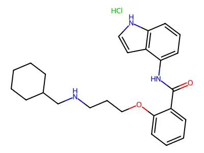 Benzamide, 2-(3-((cyclohexylmethyl)amino)propoxy)-N-1H-indol-4-yl-, hydrochloride structure