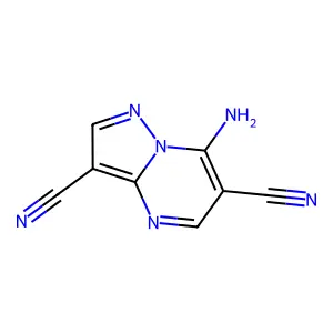 7-Aminopyrazolo[1,5-a]pyrimidine-3,6-dicarbonitrile structure