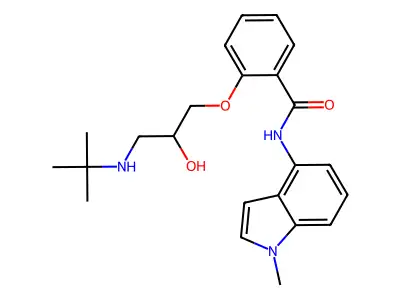 2-(3-((1,1-Dimethylethyl)amino)-2-hydroxypropoxy)-N-(1-methyl-1H-indol-4-yl)benzamide structure