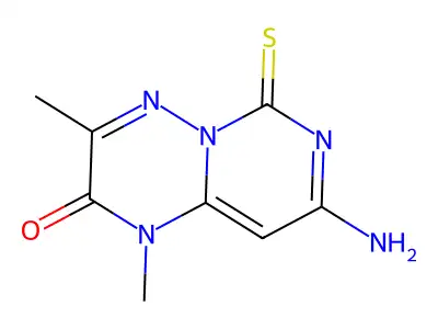 2H-Pyrimido(1,6-b)(1,2,4)triazin-2-one, 1,6-dihydro-8-amino-1,3-dimethyl-6-thioxo- structure