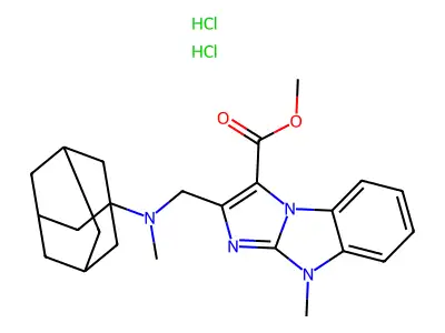 9H-Imidazo(1,2-a)benzimidazole-3-carboxylic acid, 9-methyl-2-((methyltricyclo(3.3.1.1(sup 3,7))dec-1-ylamino)methyl)-, methyl ester, dihydrochloride structure