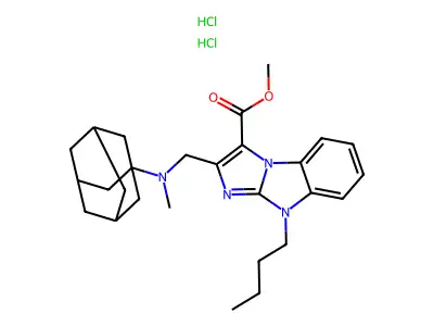 9H-Imidazo(1,2-a)benzimidazole-3-carboxylic acid, 9-butyl-2-((methyltricyclo(3.3.1.1(sup 3,7))dec-1-ylamino)methyl)-, methyl ester, dihydrochloride structure