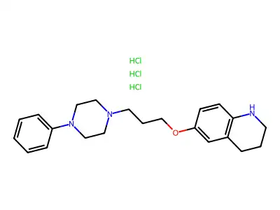 Quinoline, 1,2,3,4-tetrahydro-6-(3-(4-phenyl-1-piperazinyl)propoxy)-, trihydrochloride, monohydrate structure