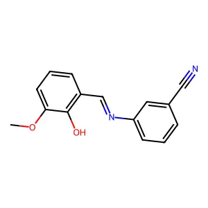 3-{[(1E)-(2-hydroxy-3-methoxyphenyl)methylene]amino}benzonitrile structure