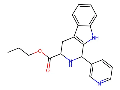 Propyl 1-(3-pyridinyl)-2,3,4,9-tetrahydro-1H-pyrido(3,4-b)indole-3-carboxylate structure