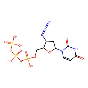 Uridine 5'-(tetrahydrogen triphosphate), 3'-azido-2',3'-dideoxy- structure
