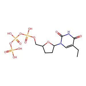 Uridine 5'-(tetrahydrogen triphosphate), 2',3'-dideoxy-5-ethyl- structure