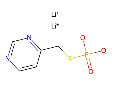 Phosphorothioic acid, S-(4-pyrimidinylmethyl) ester, dilithium salt, monohydrate structure